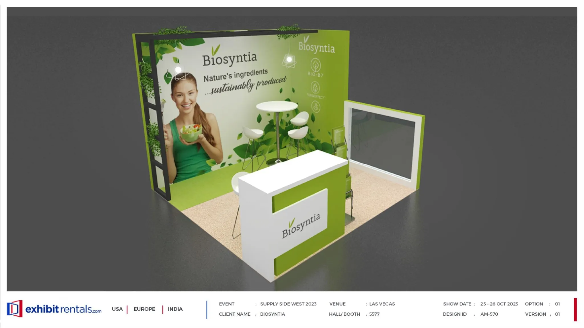 10x10 Perimeter booth design by Exhibit-Rentals